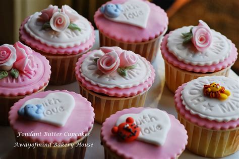 Awayofmind Bakery House Fondant Butter Cupcakes Happy Birthday Wt