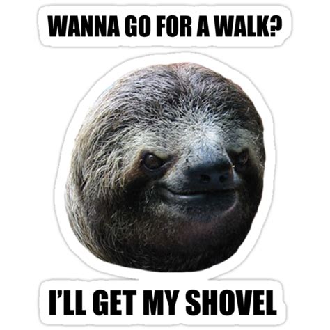 Evil Sloth Walk Stickers By Chuzwuzza Redbubble