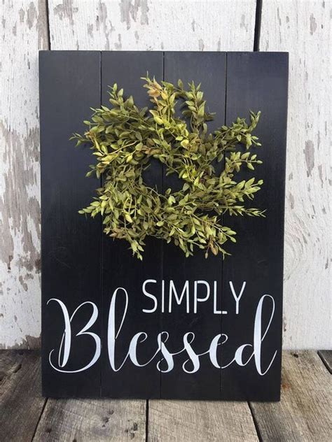 Simply Blessed Wood Sign Farmhouse Decor Rustic Wood Sign