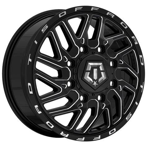 Tis 544bm Dually Front Black Milled Wheel Rim 20 X 825 8 X 210mm