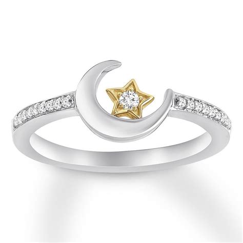 Diamond Moonstar Ring 110 Ct Tw Sterling Silver10k Gold 580253502