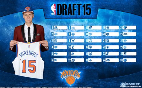 Kristaps Porzingis Knicks 2015 Nba Draft Wallpaper Basketball