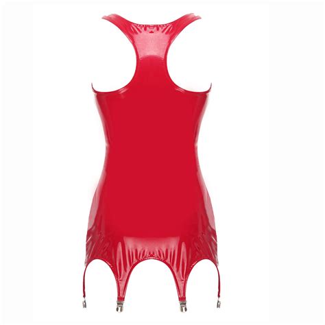 Sexy Women Mini Dress Lingerie Pvc Leather Wet Look Bodycon Shiny Party Clubwear Ebay