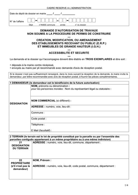 Modelé De Demande Dautorisation De Travaux France Doc Pdf Page