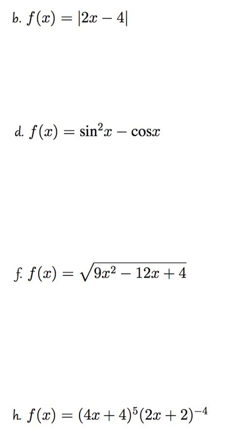 Solved Finding The Second Derivative For These Problems F