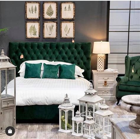 Emerald Velvet King Size Bed Green Bedroom Colors Green Master