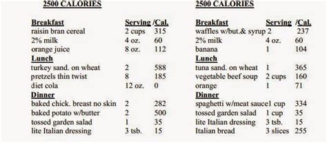 Bodybuilding Meal Plan For 2500 Calories