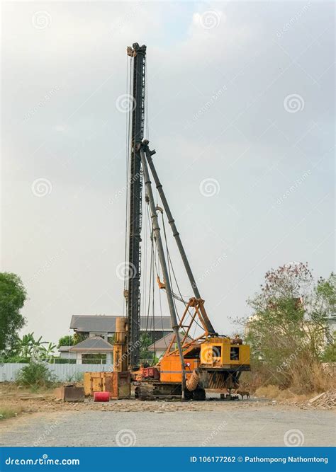 Foundation Pile Drilling Machine Stock Photo Image Of Foundations