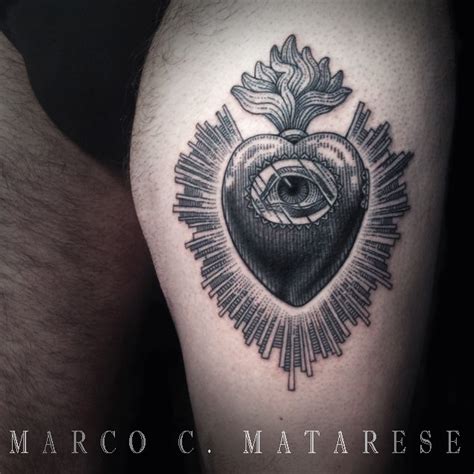 Sacred Heart Tattoo Etching Engraving Marco C Matarese Flickr
