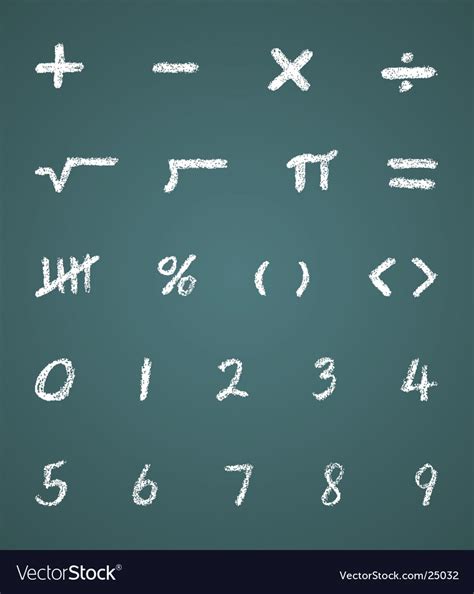 Chalk Math Symbols And Numbers Royalty Free Vector Image