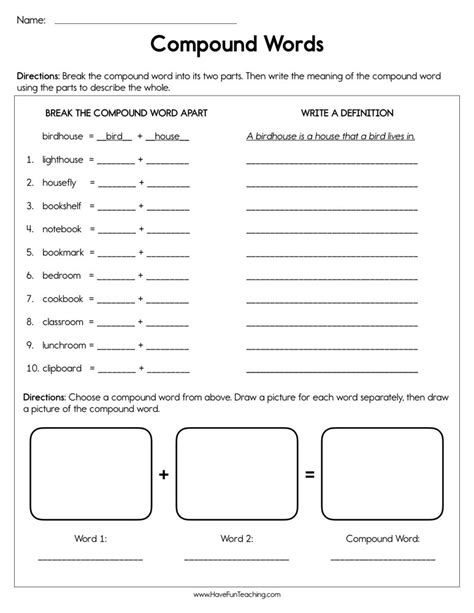 Compound Words Worksheet By Teach Simple