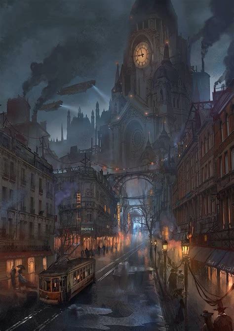 Goth City Steampunk City Fantasy City Fantasy Landscape