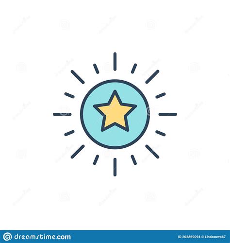 Excellence Icon Color Line Outline Vector Sign Linear Style