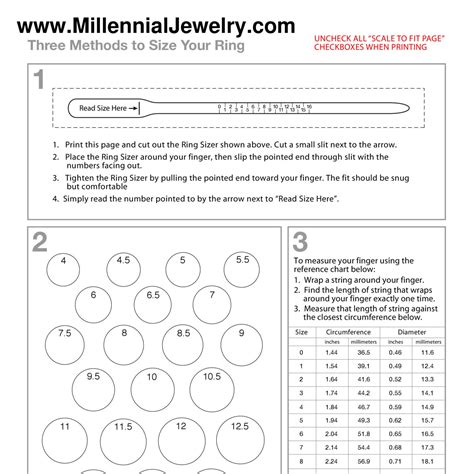 Printable Bead Size Chart Pdf Bead Pattern Free How To Find Your Ring