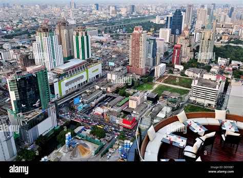 An Aerial View Of Bangkoks Skyline At The Skydeck Of Centara Grand