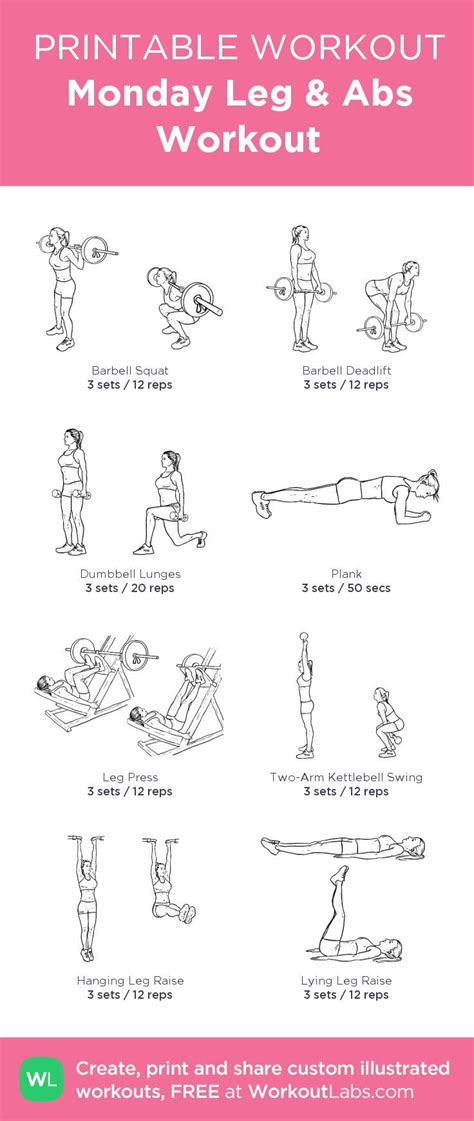 Achieve maximum fitness with over 100 high intensity interval training workout plans. Monday Leg & Abs Workout: my custom printable workout by ...