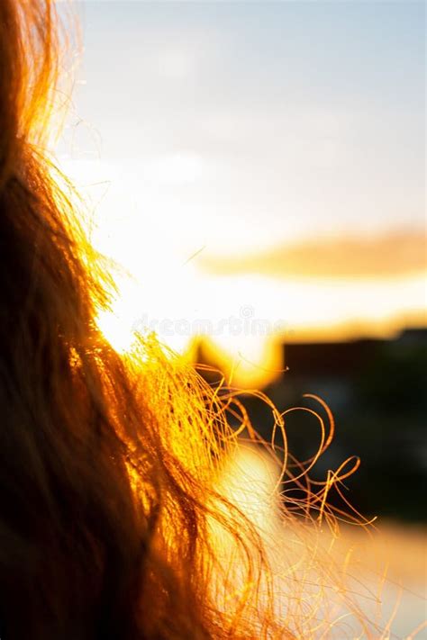 Sunshine Shining Through Long And Curly Hair During The Golden Hour Abstract And Calm Mood