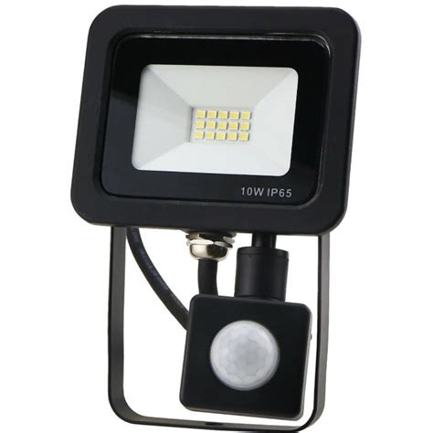 Buy 10w Driverless Floodlight With Pir Sensor Black Finish