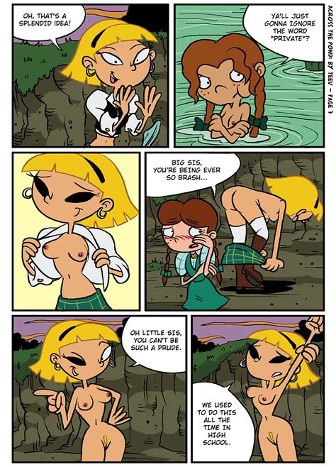 Rule 34 3girls Blonde Hair Brown Hair Casual Clothing Comic Dialogue Female Hey Arnold Human