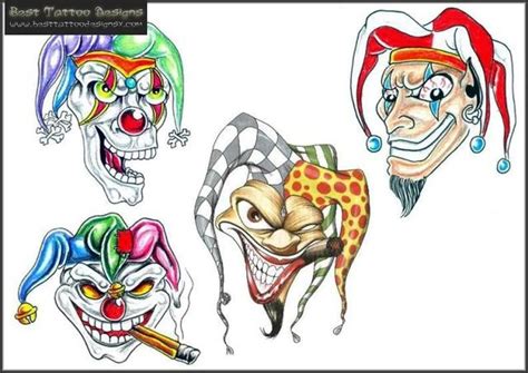 40 Best Clown Tattoo Designs Clown Tattoo Jester Tattoo Good Clowns