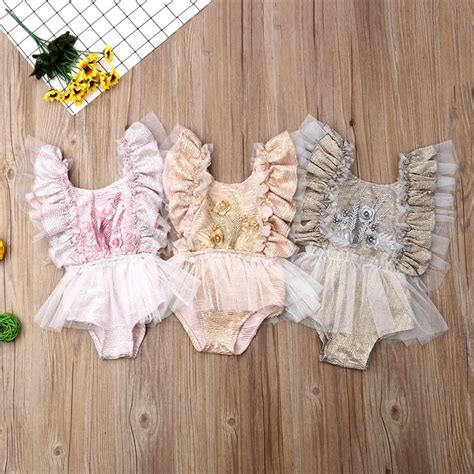2020 Summer Infant Baby Girls Clothing Girl Baby Rompers Lace Floral