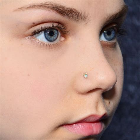 Gold Nose Stud G Helix Piercing Tragus Earring Mm Pink Ear