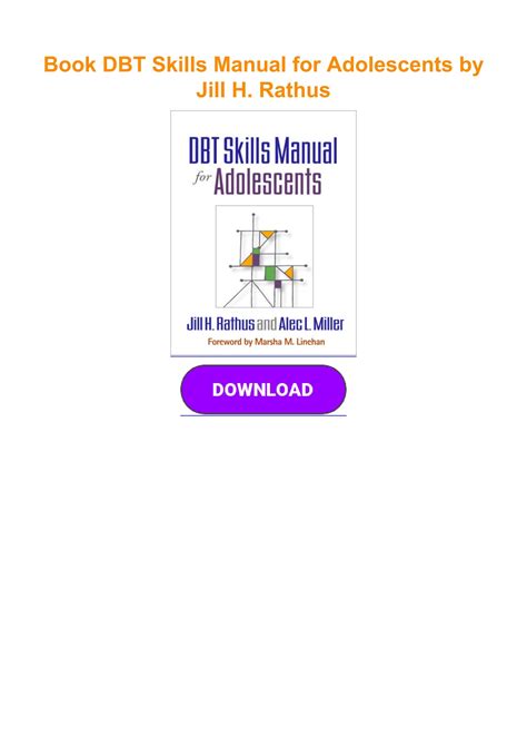Book Dbt Skills Manual For Adolescents By Jill H Rathus By