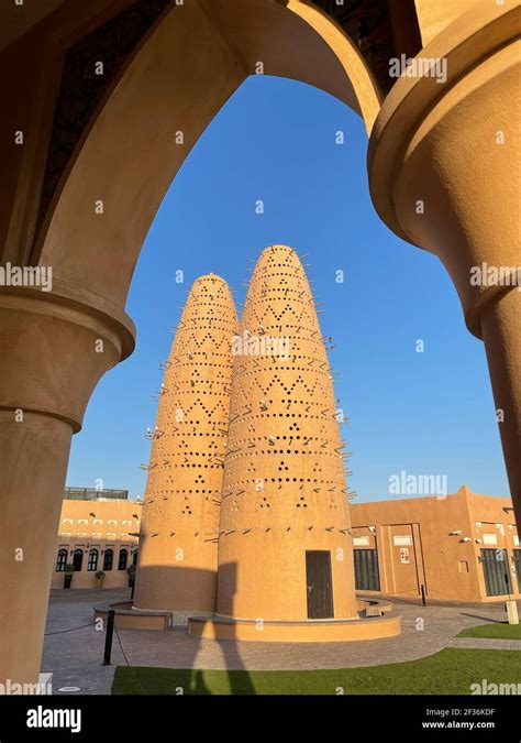 Traditional Qatari Pigeon Towers At The Katara Cultural Village In Doha