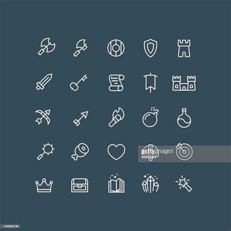 Fantasy Rpg Icons Outline Editable Stroke High Res Vector Graphic