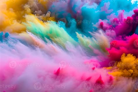 Explosion Of Colored Powder Abstract Colored Background Multicolor
