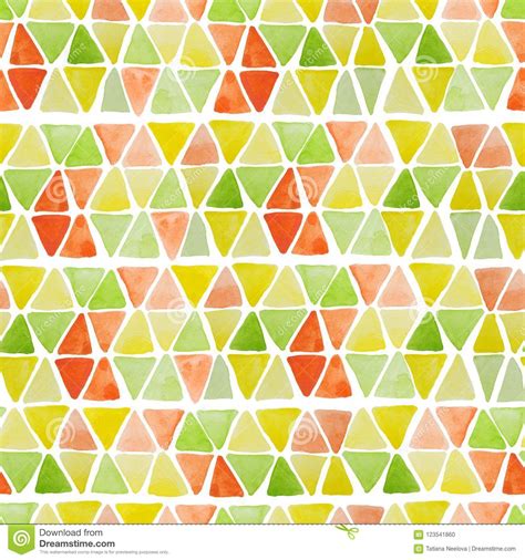 Geometric Seamless Pattern With Hand Drawn Watercolor Squares And