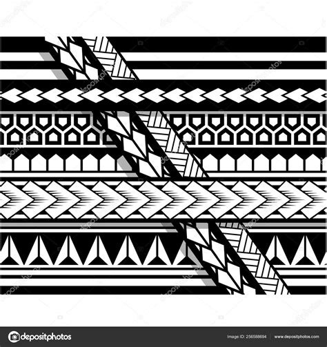 Maori Seamless Vector Border Polynesian Tattoo Sleeve Pattern Vector