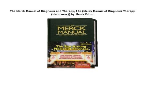 The Merck Manual Of Diagnosis And Therapy 19e Merck Manual Of Diagnosis Therapy Hardcover