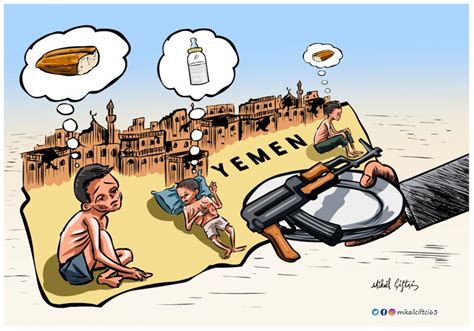 War And Hunger In Yemen Cartoon Movement