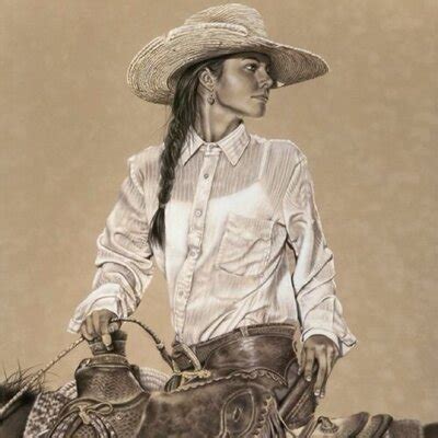 Sturz Bucht Aussehen Western Cowgirl Trainieren Geldbetrag Flamme