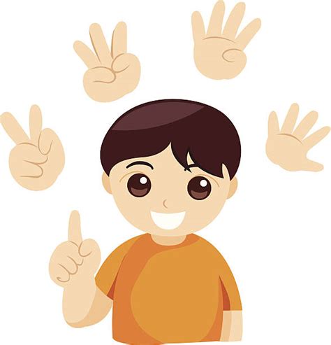 Child Counting Fingers Illustrations Royalty Free Vector Graphics