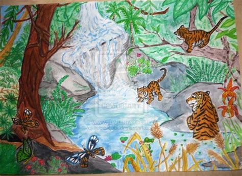 Tropical Rainforest Painting Images And Pictures Drawings