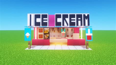 Minecraft Tutorial How To Make A Ice Cream Slushy Stand 2021 City