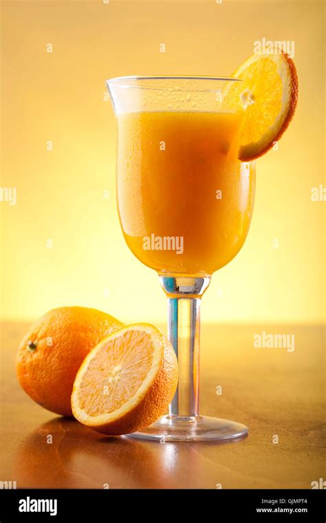 Fresh Pressed Orange Juice Stock Photo Alamy