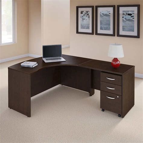 Bush Series Right Hand C Managers Desk In Mocha Cherry Finish Cheap