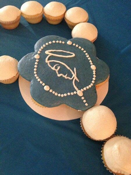 Cupcake Rosary close up of the Virgin Mary. Cupcakes by Mars. | Mary