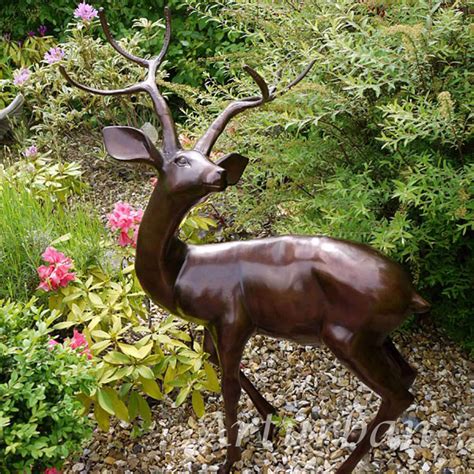 Bronze Deer Statues Outdoor Decor For Garden Ornaments