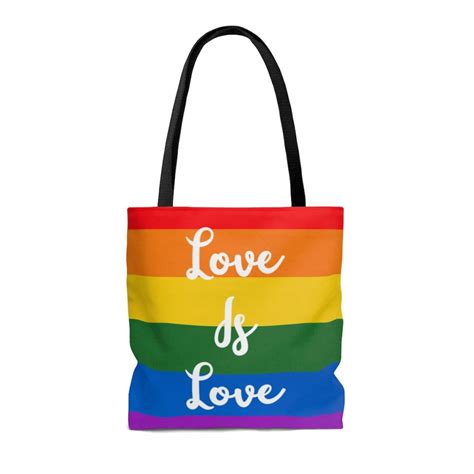 Rainbow Tote Bag Lgbt Bag Gay Themed Bag Gay Pride Bag Etsy