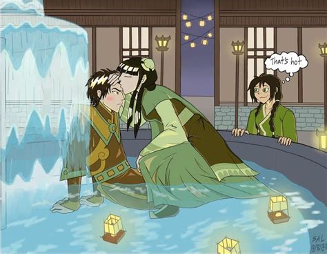 Prince Zuko And Mai In The Fountain With Jin Watching Them In The