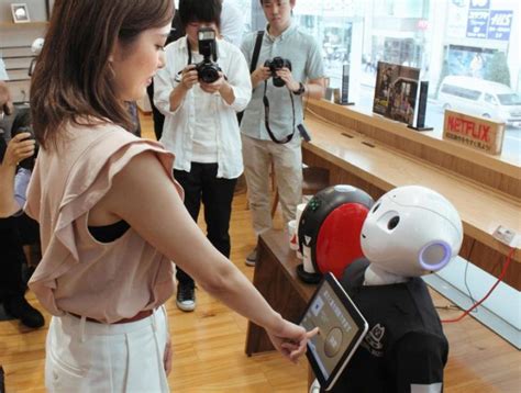 Softbank Opens Robo Cafe With Humanoid Robot Pepper At Tokyo Stores
