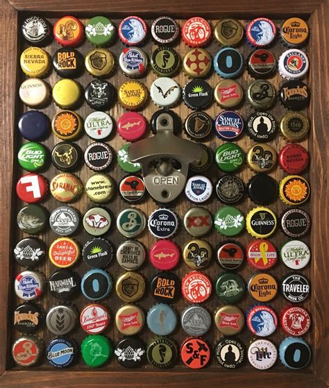 99 Beer Bottle Caps On The Wallcustom Bottle Cap Beer Etsy