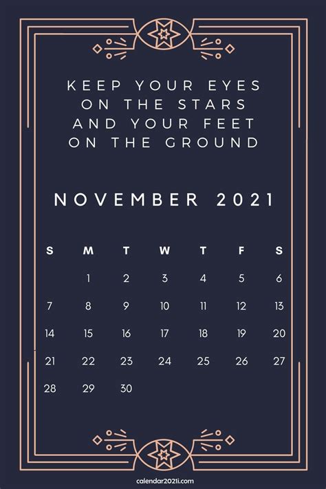 November 2021 Inspiring Calendar With Inspirational Quotes And