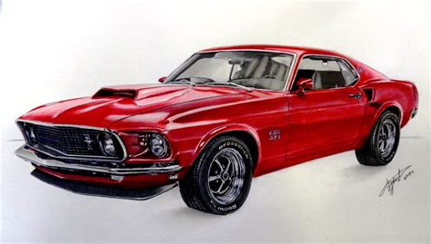 1969 Ford Mustang Drawing