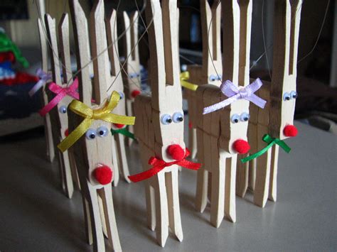2 Clothespin Reindeer Ornament Christmas Ornaments Homemade Crafts