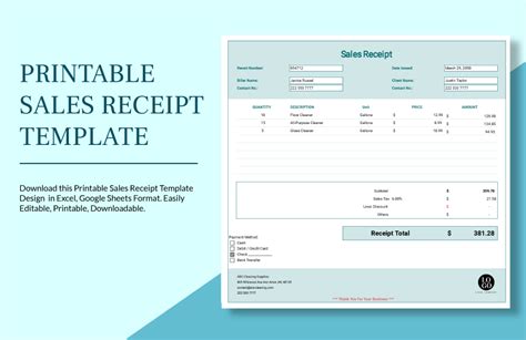 Editable Sales Receipt Template Download In Word Pdf Apple Pages